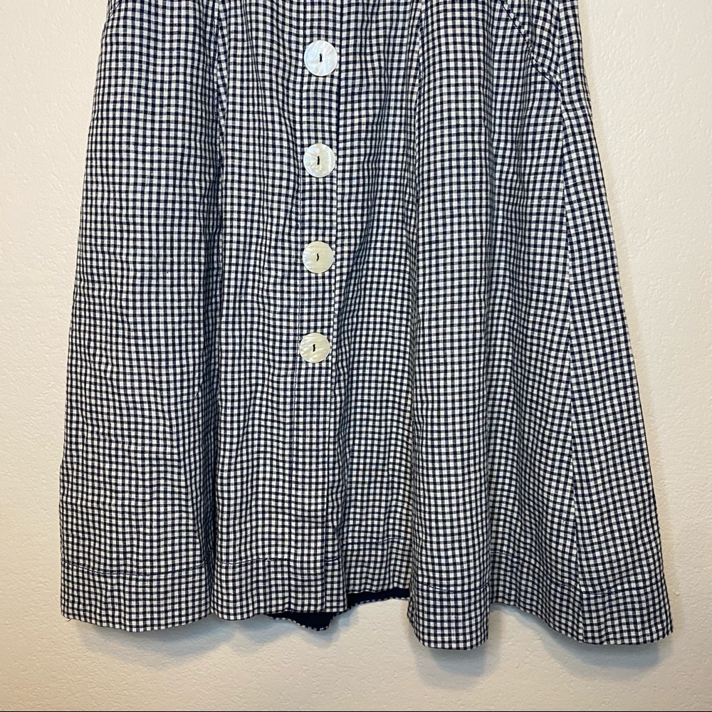 ANTHROPOLOGIE blue and white gingham Camellia collared shirt dress 4 - Picture 7 of 14